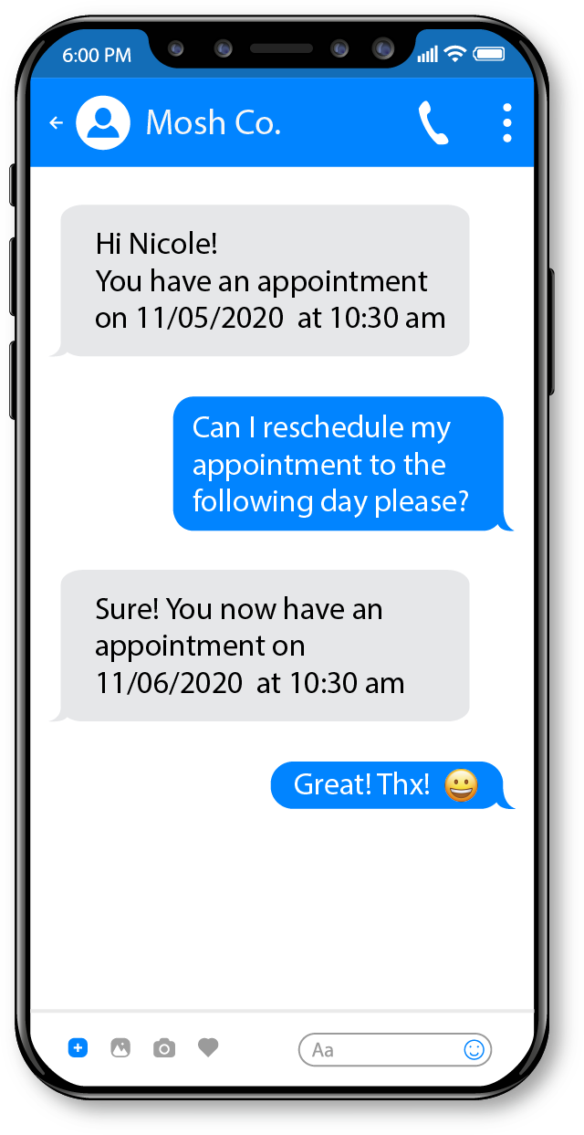 Photo of Text Messaging on Iphone With MedSpa